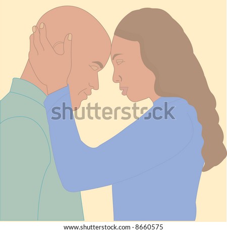 Similar – Man and woman face each other