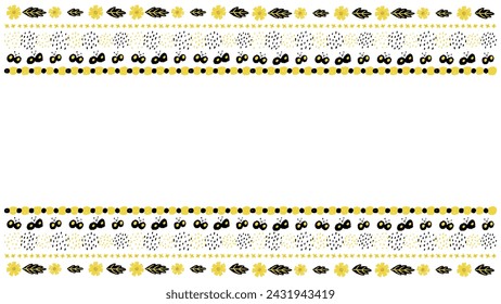 Gentle touch black yellow spring flower frame