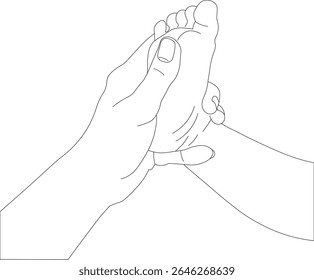 Gentle Touch of Parenthood – Baby Foot in Parent’s Hands