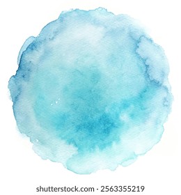 Gentle turquoise watercolor circle evoking tranquility and artistic flair.