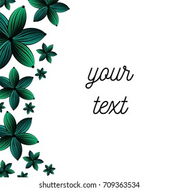Gentle vector background frame with gentle flowers doodle