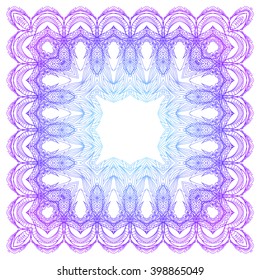 Gentle vector frame with boho pattern. Doodle element for wedding invitations, posters, yoga studios and your design