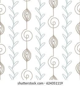 Gentle vector seamless pattern based om hand drawn art. Organic texture. Could be used as background for invitation and wedding design, wallpaper, print for wrapping paper and textile.