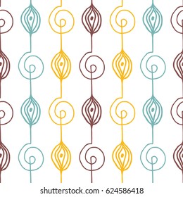 Gentle vector seamless pattern based om hand drawn art. Organic texture. Could be used as background for invitation and wedding design, wallpaper, print for wrapping paper and textile.