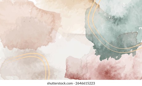 Gentle watercolor background with soft pink, beige, and blue hues blending fluidly for a calm and elegant visual design. Perfect for creative, branding, or digital use.