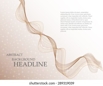 Gentle wave trendy background / template, presentation slide,  lace tape / ribbon, glowing sparkles