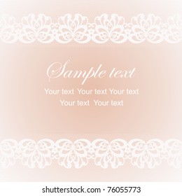 Gentle wedding card with a lace