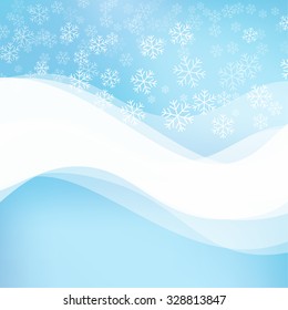 Gentle winter abstract background with falling scatter snowflakes, ice crystals and sparkles. 
