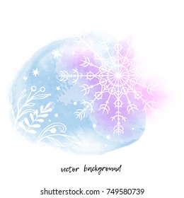 A gentle winter background with snowflakes. Vector illustration.