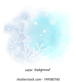 A gentle winter background with snowflakes. Vector illustration.
