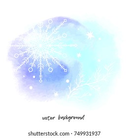 A gentle winter background with snowflakes. Vector illustration.