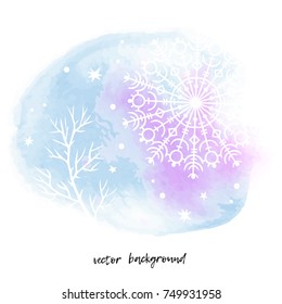 A gentle winter background with snowflakes. Vector illustration.