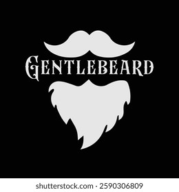 Gentlebeard. Vector Illustration quote. Design for boys or men, dad t shirt, typography, print, gift card, label sticker, mug design. T shirt for Beardfull impressive boys. POD.