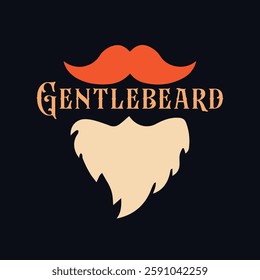 Gentlebeard. Vector Illustration quote. Design for boys or men, dad t shirt, typography, print, gift card, label sticker, mug design. T shirt for Beardfull impressive boys. POD.