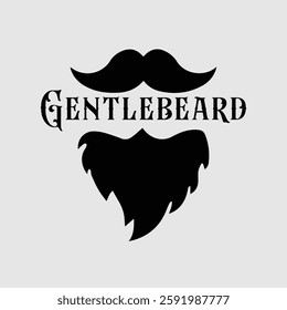 Gentlebeard. Vector Illustration quote. Design for boys or men, dad t shirt, typography, print, gift card, label sticker, mug design. T shirt for Beardfull impressive boys. POD.