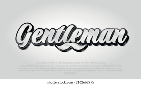 Gentleman 3d style text effect template