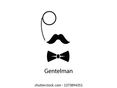 Gentleman accessories icon set vector illustration on background