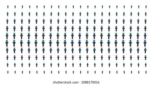 Gentleman akimbo icon halftone pattern, designed for backgrounds, covers, templates and abstraction concepts. Vector gentleman akimbo items arranged into halftone array.