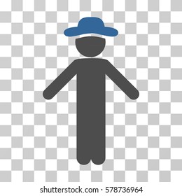 Gentleman Apology icon. Vector illustration style is flat iconic bicolor symbol, cobalt and gray colors, transparent background. Designed for web and software interfaces.
