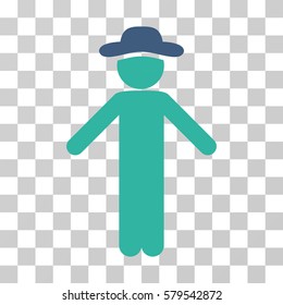 Gentleman Apology icon. Vector illustration style is flat iconic bicolor symbol, cobalt and cyan colors, transparent background. Designed for web and software interfaces.
