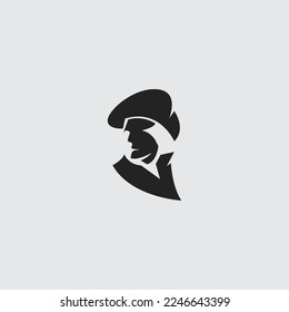 Gentleman army negative space Man mono color design