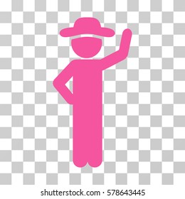 Gentleman Assurance icon. Vector illustration style is flat iconic symbol, pink color, transparent background. Designed for web and software interfaces.
