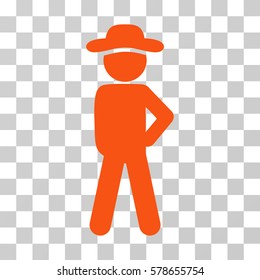 Gentleman Audacity icon. Vector illustration style is flat iconic symbol, orange color, transparent background. Designed for web and software interfaces.