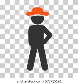 Gentleman Audacity icon. Vector illustration style is flat iconic bicolor symbol, orange and gray colors, transparent background. Designed for web and software interfaces.