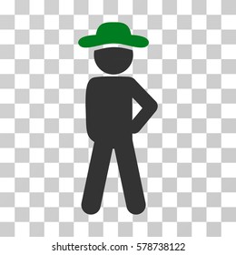 Gentleman Audacity icon. Vector illustration style is flat iconic bicolor symbol, green and gray colors, transparent background. Designed for web and software interfaces.