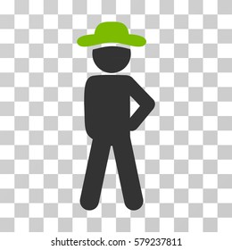 Gentleman Audacity icon. Vector illustration style is flat iconic bicolor symbol, eco green and gray colors, transparent background. Designed for web and software interfaces.