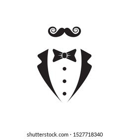 Gentleman avatar isolated on white background. Vector flat illustration.