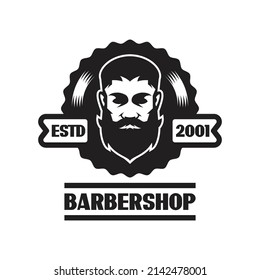 Gentleman barber shop logo vector image