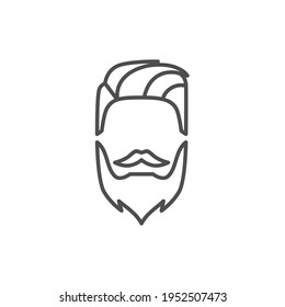 Gentleman Barbershop Outline Icon - Barbershop Icon Design Vector Illustration.