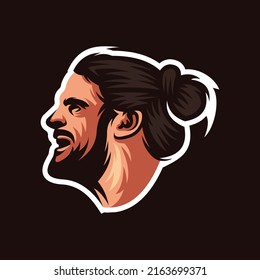 Diseño de vectores de mascota de barba para caballeros