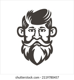 Gentleman With Beard Simple Logo