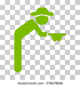 Gentleman Beggar icon. Vector illustration style is flat iconic symbol, eco green color, transparent background. Designed for web and software interfaces.