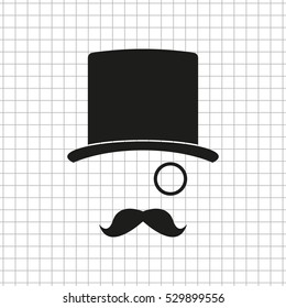 Gentleman  - black vector icon