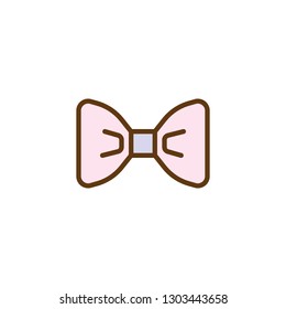 Gentleman bow tie flat icon, vector sign, colorful pictogram isolated on white. Bow tie symbol, logo illustration. Flat style design