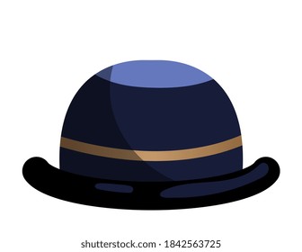 Gentleman bowler hat derby cap isolated on white background