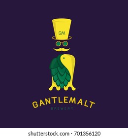 Gentleman brewery logo, illustration, vector