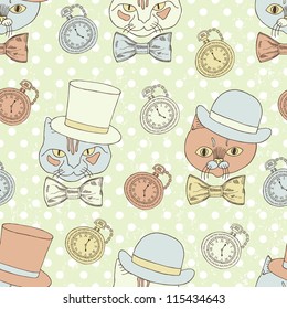 gentleman cats seamless