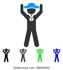 Gentleman Champion flat vector icon. Colored gentleman champion gray, black, blue, green pictogram versions. Flat icon style for web design.