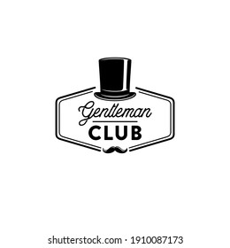 Gentleman club. Elegant gentleman logo in vintage style. Vector illustration