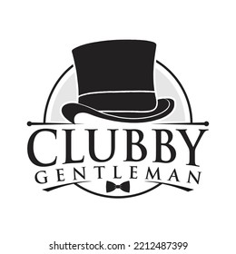 Gentleman Club Label Design. Vintage sign. Vector illustration.