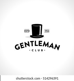 Gentleman Club Label Design. Vintage sign. Vector illustration