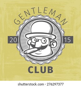 gentleman club logo. vector illustration