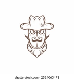 Gentleman coffee character, hat and mustache vector illustration
