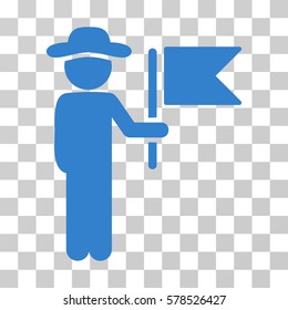 Gentleman Commander icon. Vector illustration style is flat iconic symbol, cobalt color, transparent background. Designed for web and software interfaces.