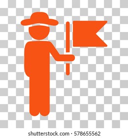 Gentleman Commander icon. Vector illustration style is flat iconic symbol, orange color, transparent background. Designed for web and software interfaces.