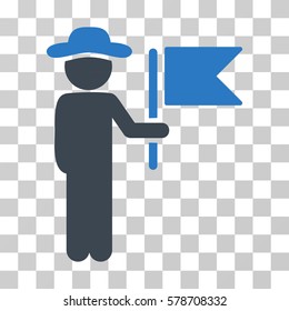 Gentleman Commander icon. Vector illustration style is flat iconic bicolor symbol, smooth blue colors, transparent background. Designed for web and software interfaces.